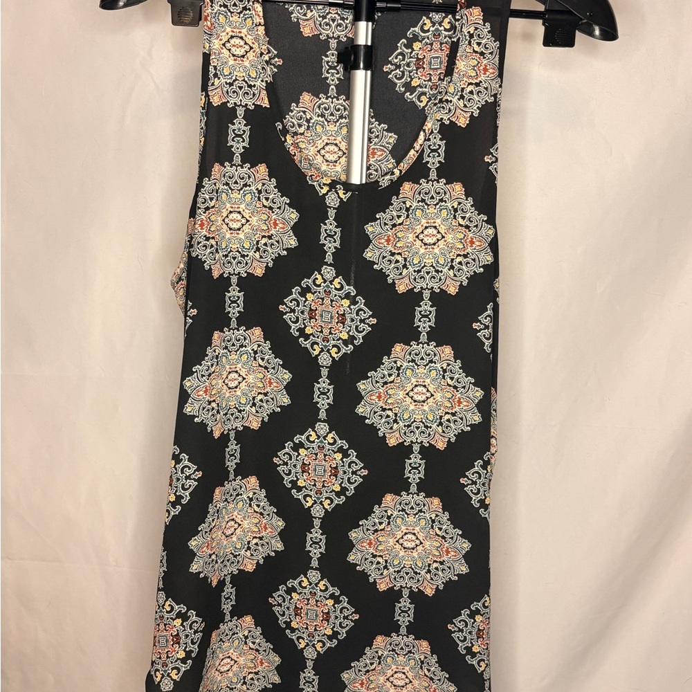 Mossimo Supply Co. Black Geometric Sleeveless Tank Top | Size XL